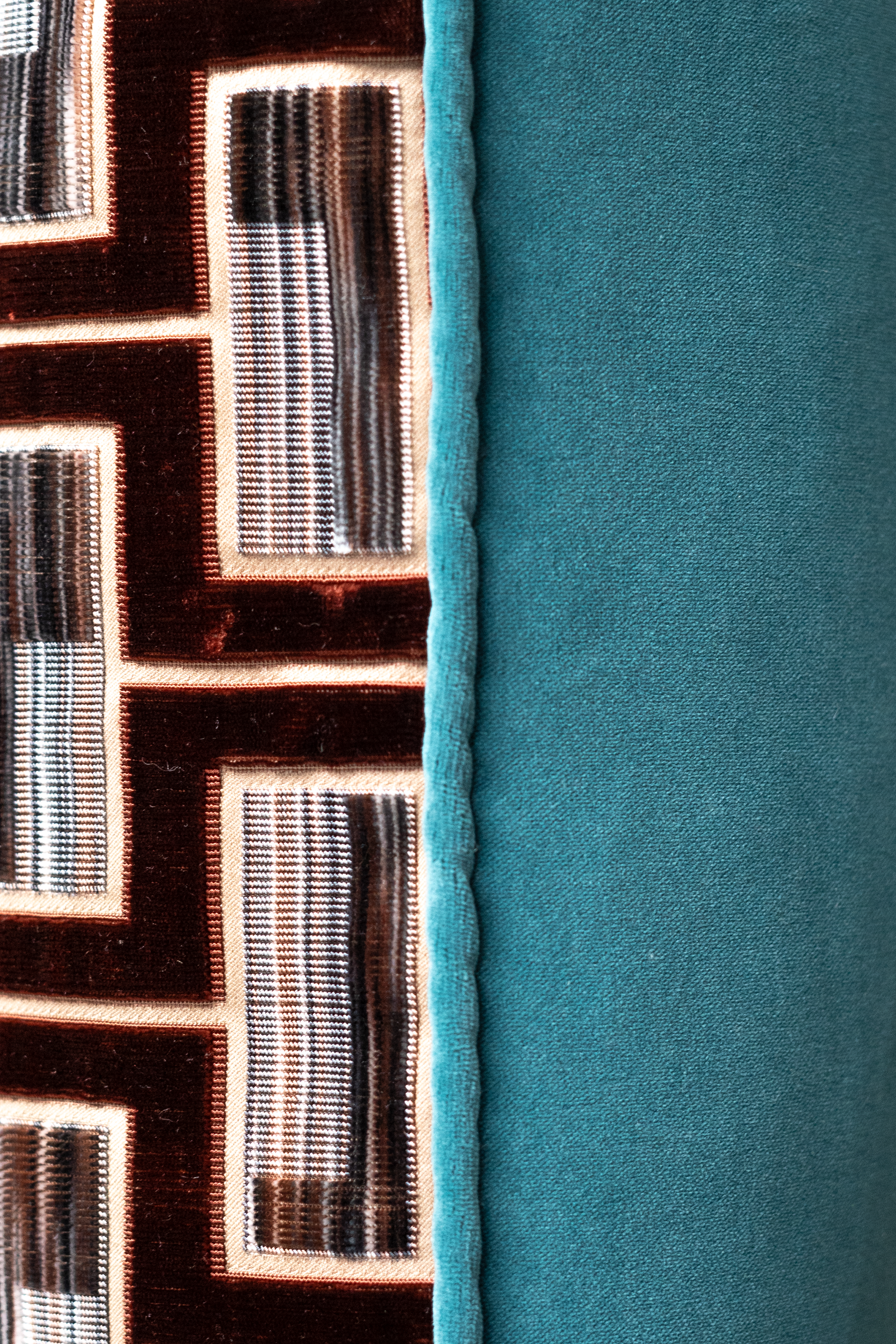 Poole - Geometric luxury velvet cushion