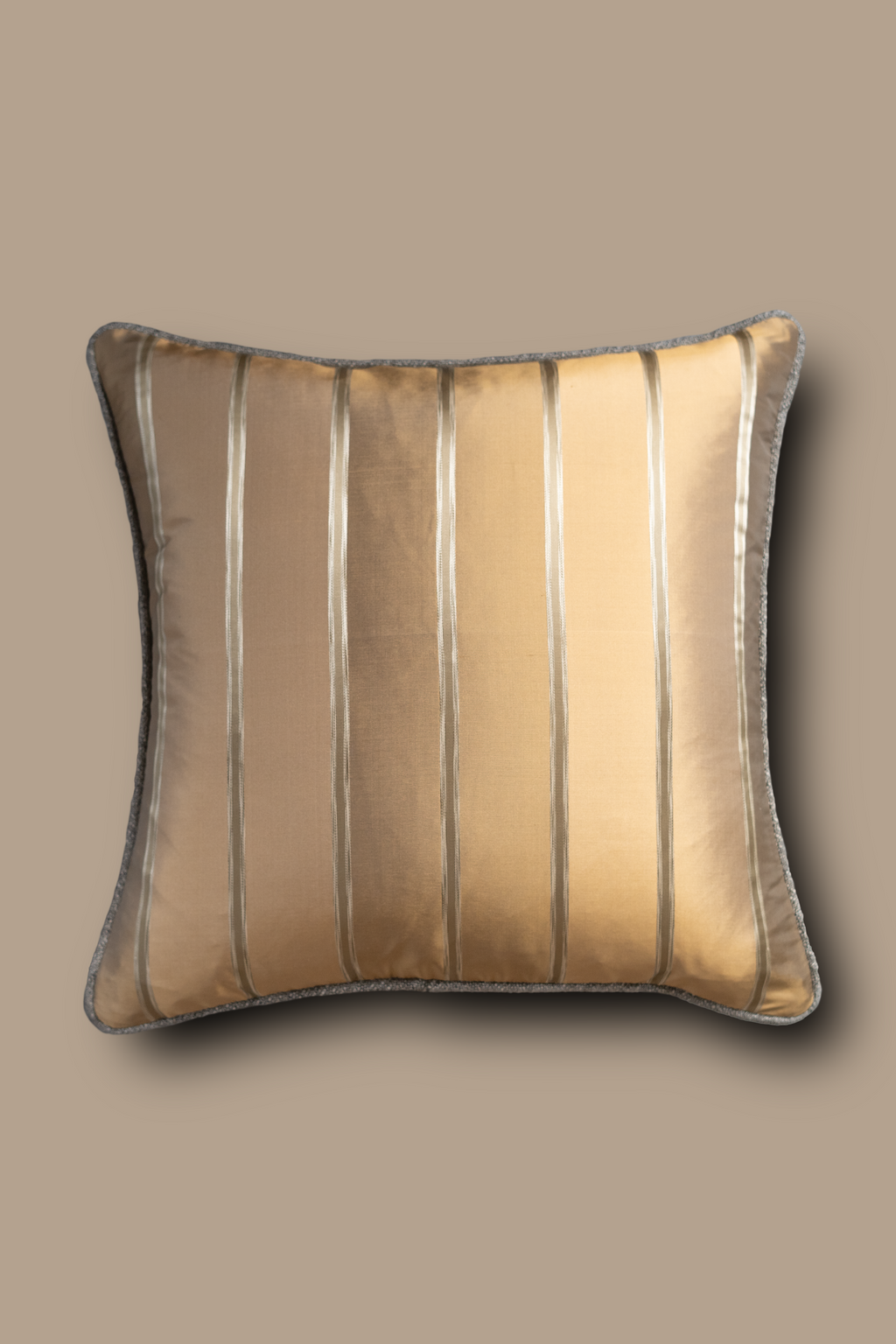 Sherborne - Bronze silk stripe cushion