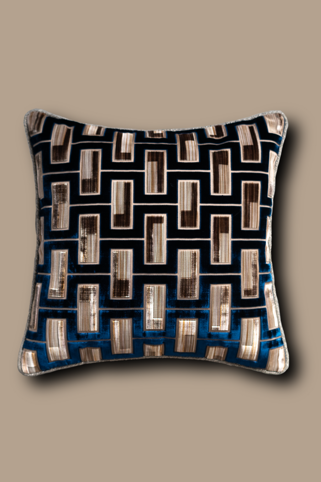 Wimborne - Geometric luxury velvet cushion