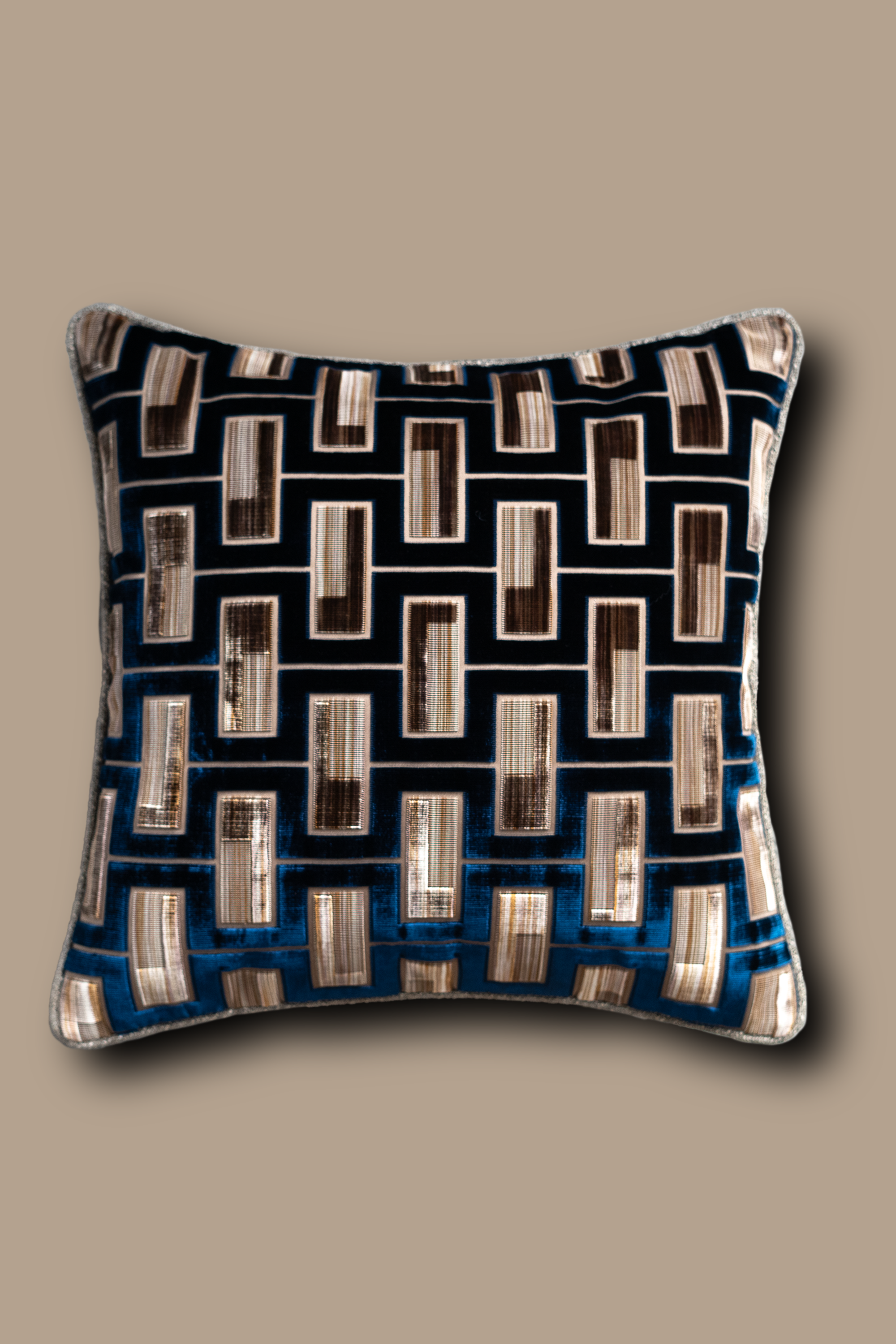 Wimborne - Geometric luxury velvet cushion