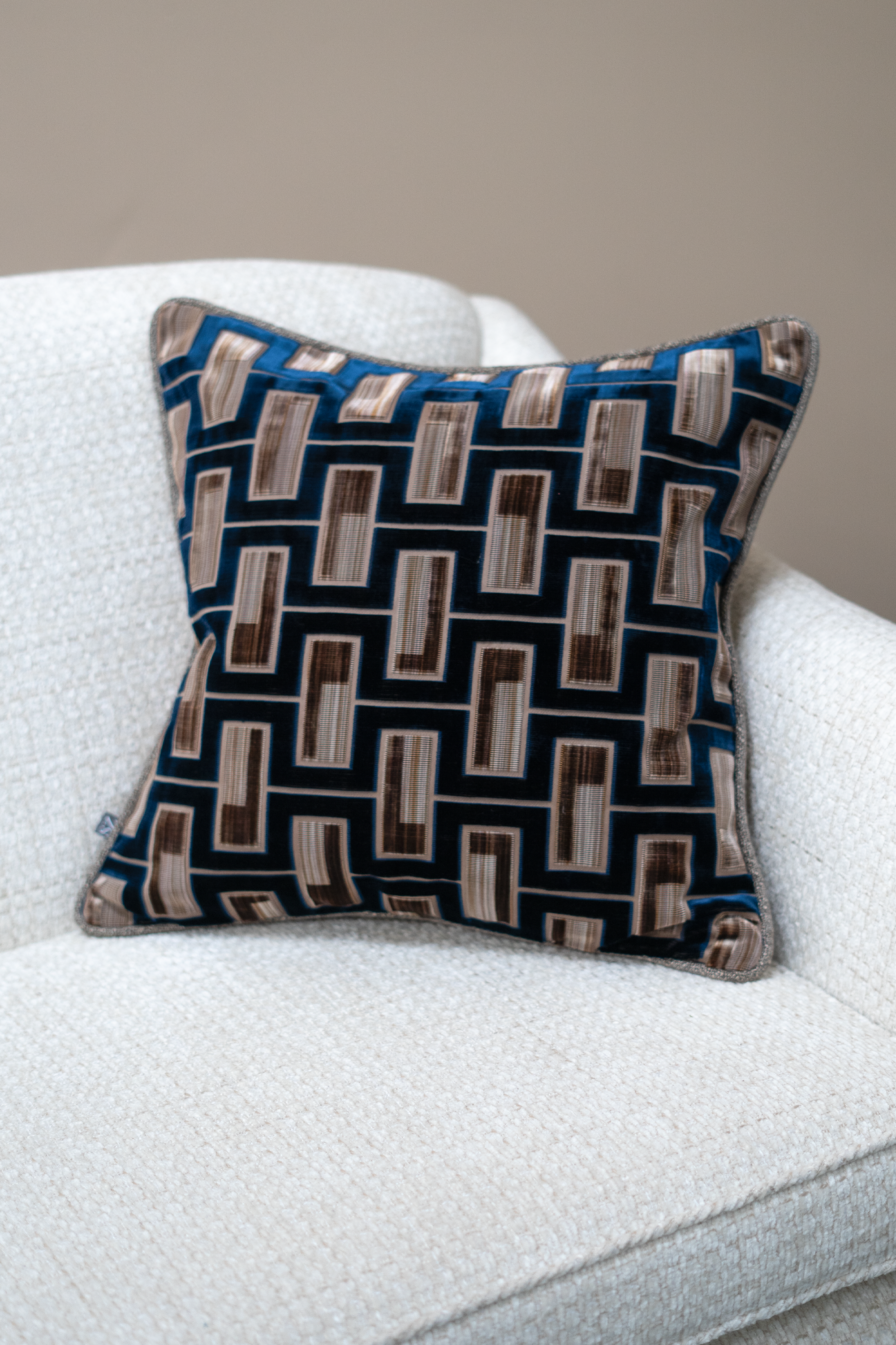 Wimborne - Geometric luxury velvet cushion